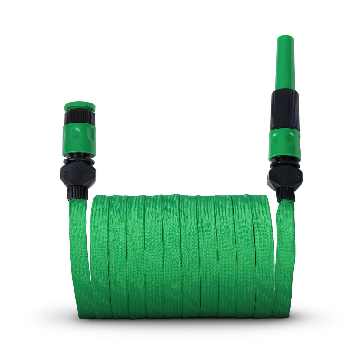 FLACHSCHLAUCH 15m Platzsparender Wasserschlauch - Grün, Textil (1500cm) - Bestlivings