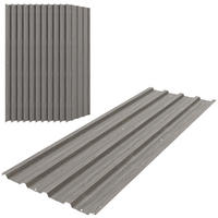 GERÄTEHAUS Grau wasserdicht verzinkter Stahl 129/45/0.03 cm 12er-Set - Hellgrau, Metall (129/45cm) - PANGIVO