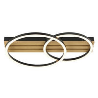 LED DECKENLEUCHTE Calma Schwarz/Holz 37/54/8 cm - Multicolor, Holz (37/54/8cm) - Brilliant