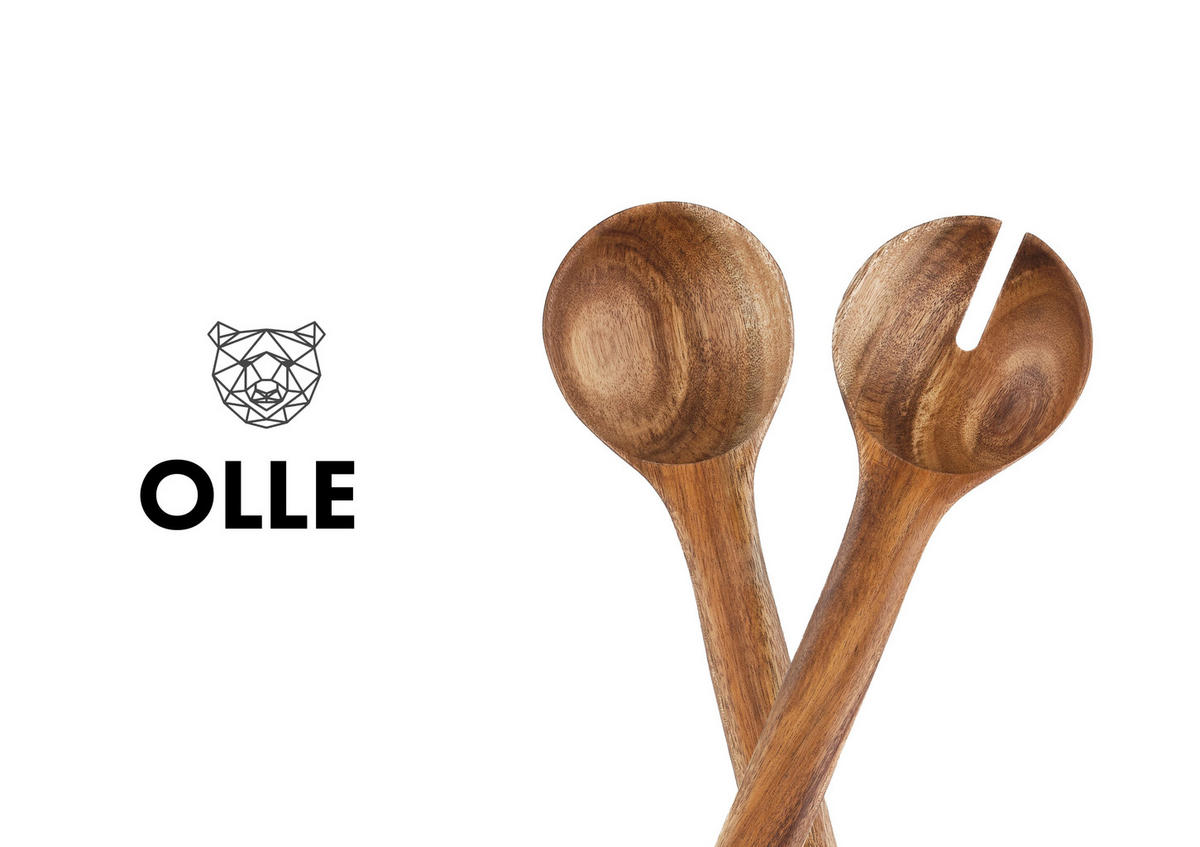 SALATBESTECK aus Akazienholz OLLE - Braun, Holz (29.8cm) - Björn