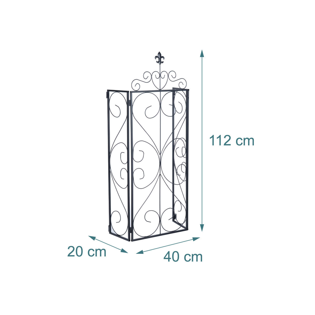 2XMRIEŽKA - čierna, kov (40/112/20cm) - Relaxdays