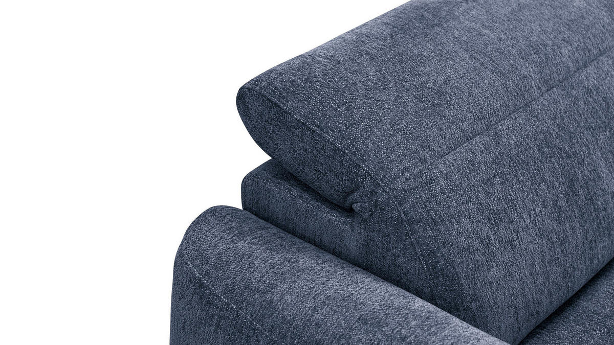 ECKSOFA NERO 4-Sitzer, dunkelblau - Schwarz/Dunkelblau, Holz/Textil (272/81/159cm) - Courtois Laville