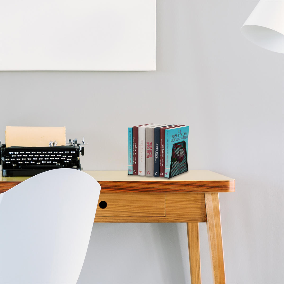 2XKNIHOVÁ podpora - čierna, kov (12.5/14.5/9cm) - Relaxdays