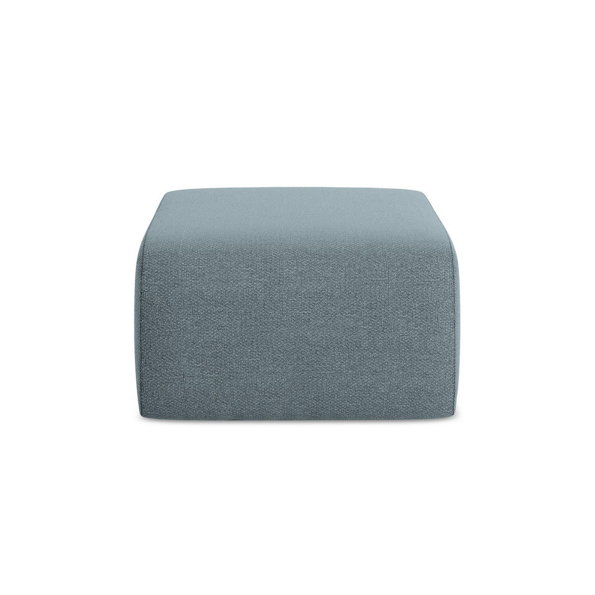 POUF Bouclé Stoff Blau - Blaugrau/Schwarz, Holzwerkstoff/Kunststoff (72/42/94cm) - LaMiaSofa