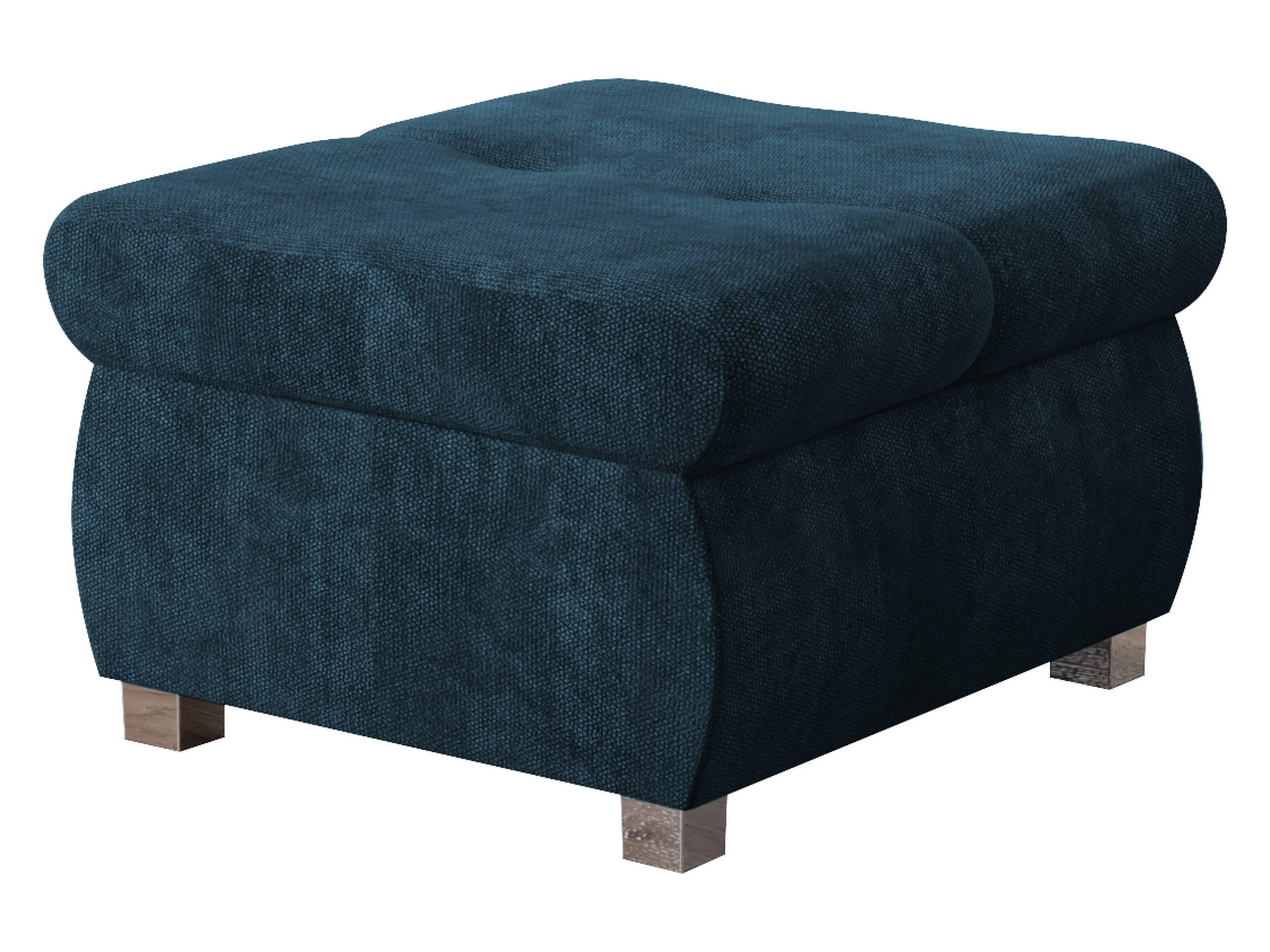 POLSTERHOCKER Orkan Klein - Blau/Silberfarben, Holz/Textil (60/39/60cm) - MIRJAN24