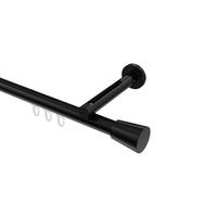 INNENLAUF-GARDINENSTANGEN-SET Siteno Sitra 100 cm, 1-läufig, 20 mm Ø Schwarz - Schwarz, Metall (100cm) - INTERDECO