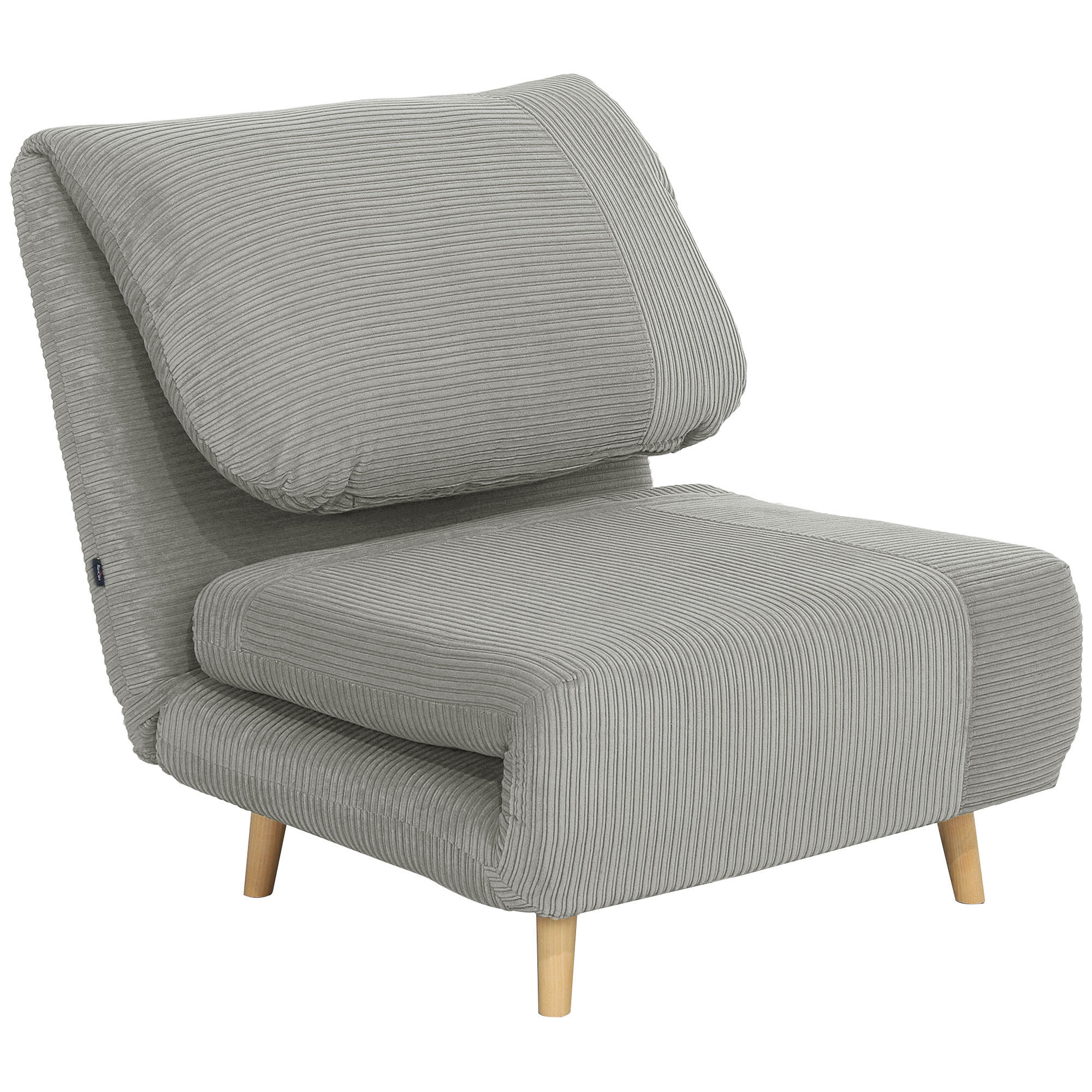 2-IN-1 Schlafsofa Schlafsessel Klappmatratze Gästebett Klappbett Grau - Naturfarben/Grau, Holz/Textil (89/83/82cm) - HOMCOM