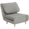 2-IN-1 Schlafsofa Schlafsessel Klappmatratze Gästebett Klappbett Grau - Naturfarben/Grau, Holz/Textil (89/83/82cm) - HOMCOM