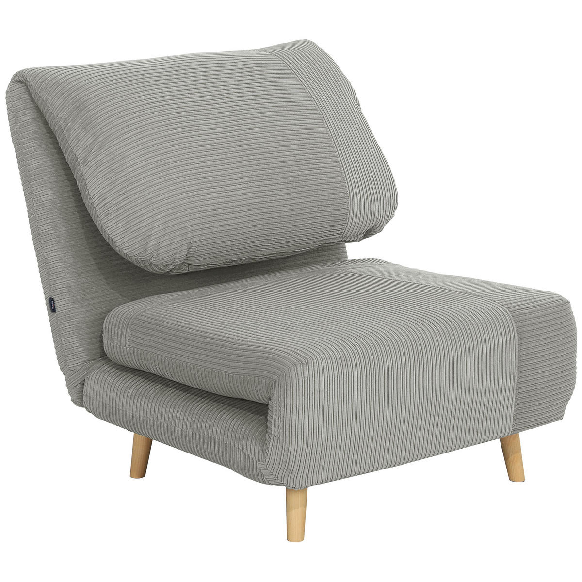2-IN-1 Schlafsofa Schlafsessel Klappmatratze Gästebett Klappbett Grau - Naturfarben/Grau, Holz/Textil (89/83/82cm) - HOMCOM
