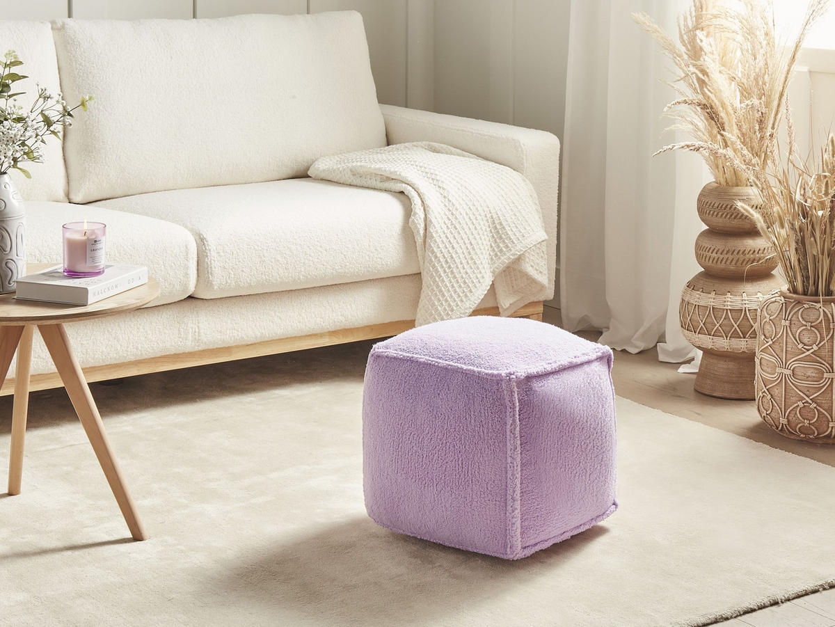 POUF Violett Alipur - Violett, Textil (40/40/40cm) - Beliani