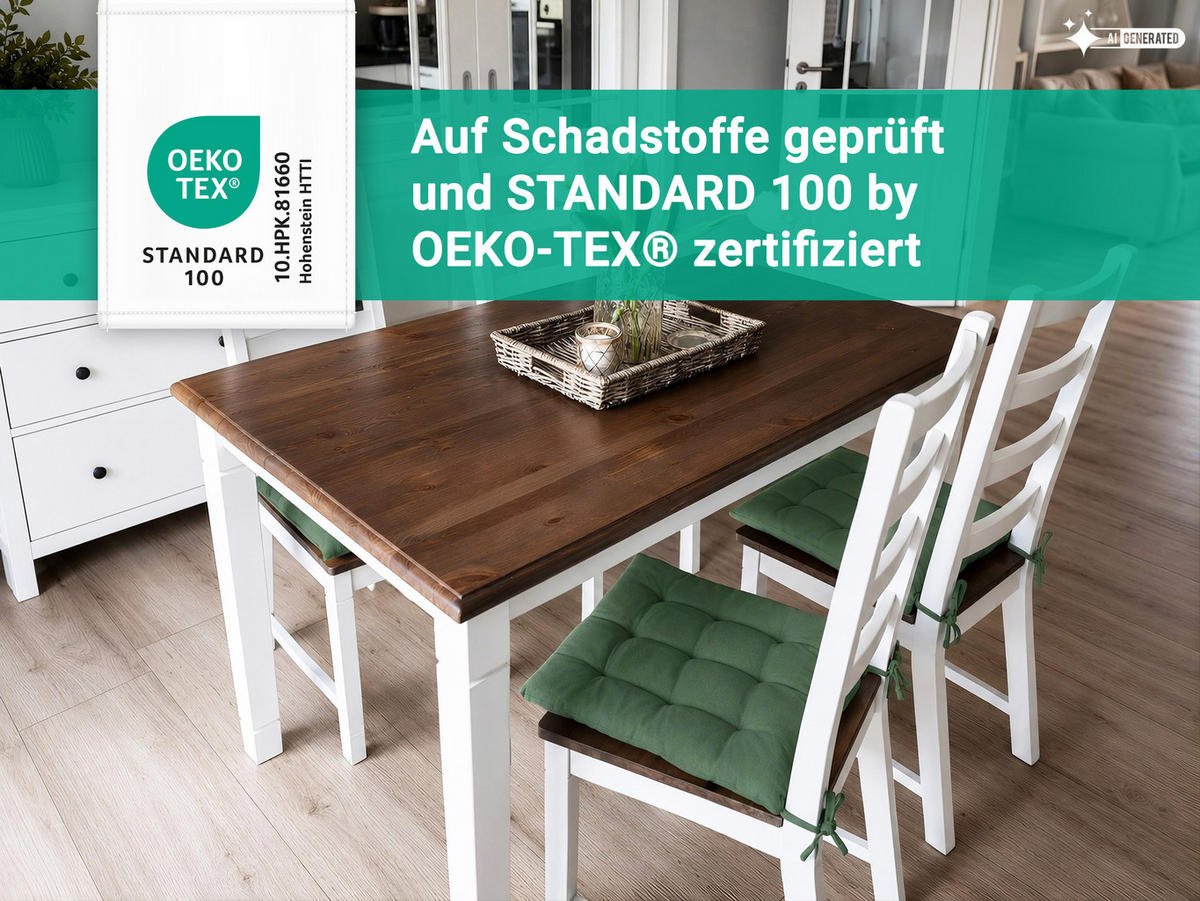 STUHLKISSEN, 4er-Set, 40x40 cm, Grün - Dunkelgrün, Textil (40/40/3cm) - Zollner