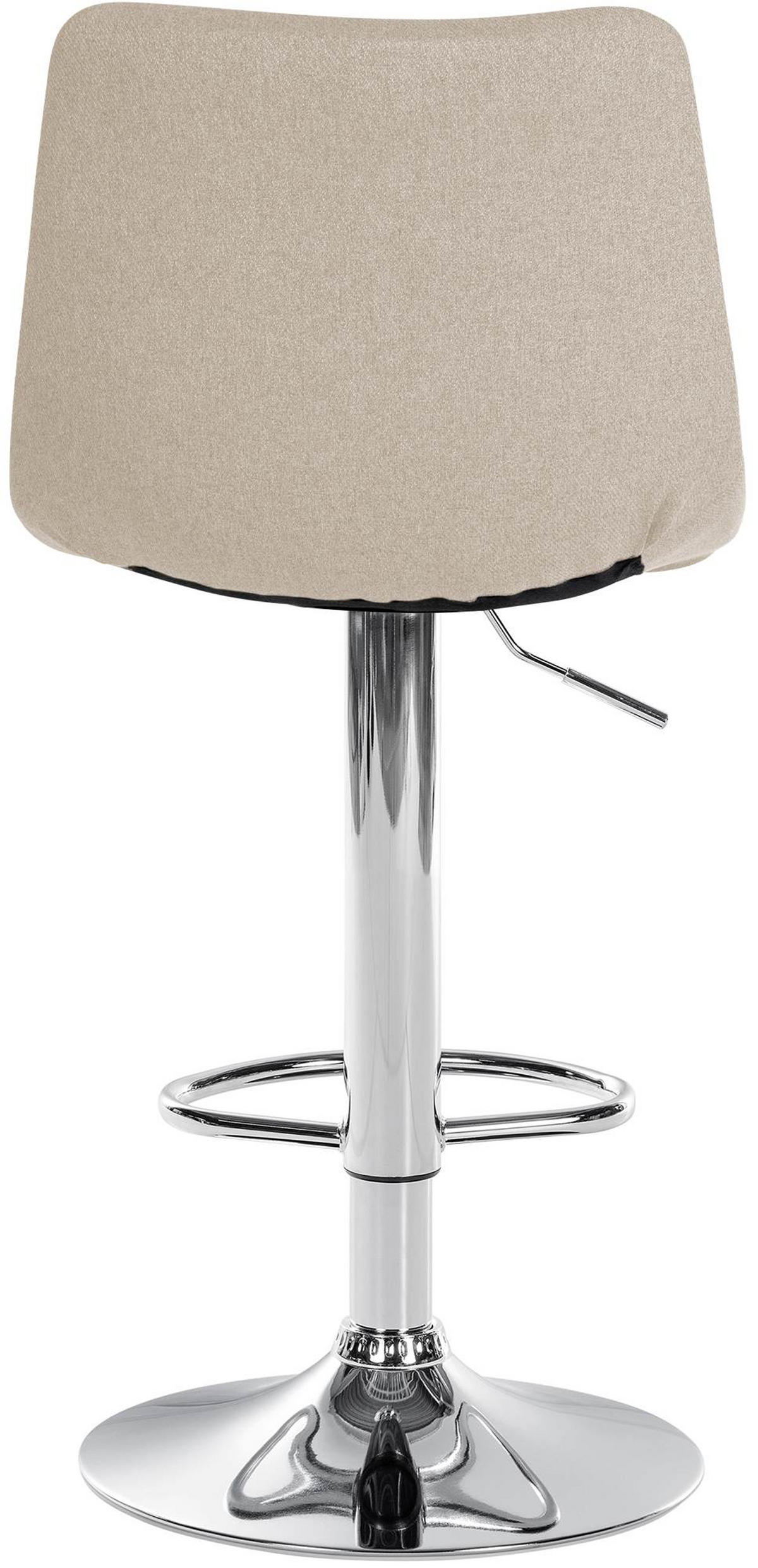 BARHOCKER James Stoff chrom creme - Chromfarben/Naturfarben, Textil/Metall (43/108.5/46.5cm) - TPFLiving