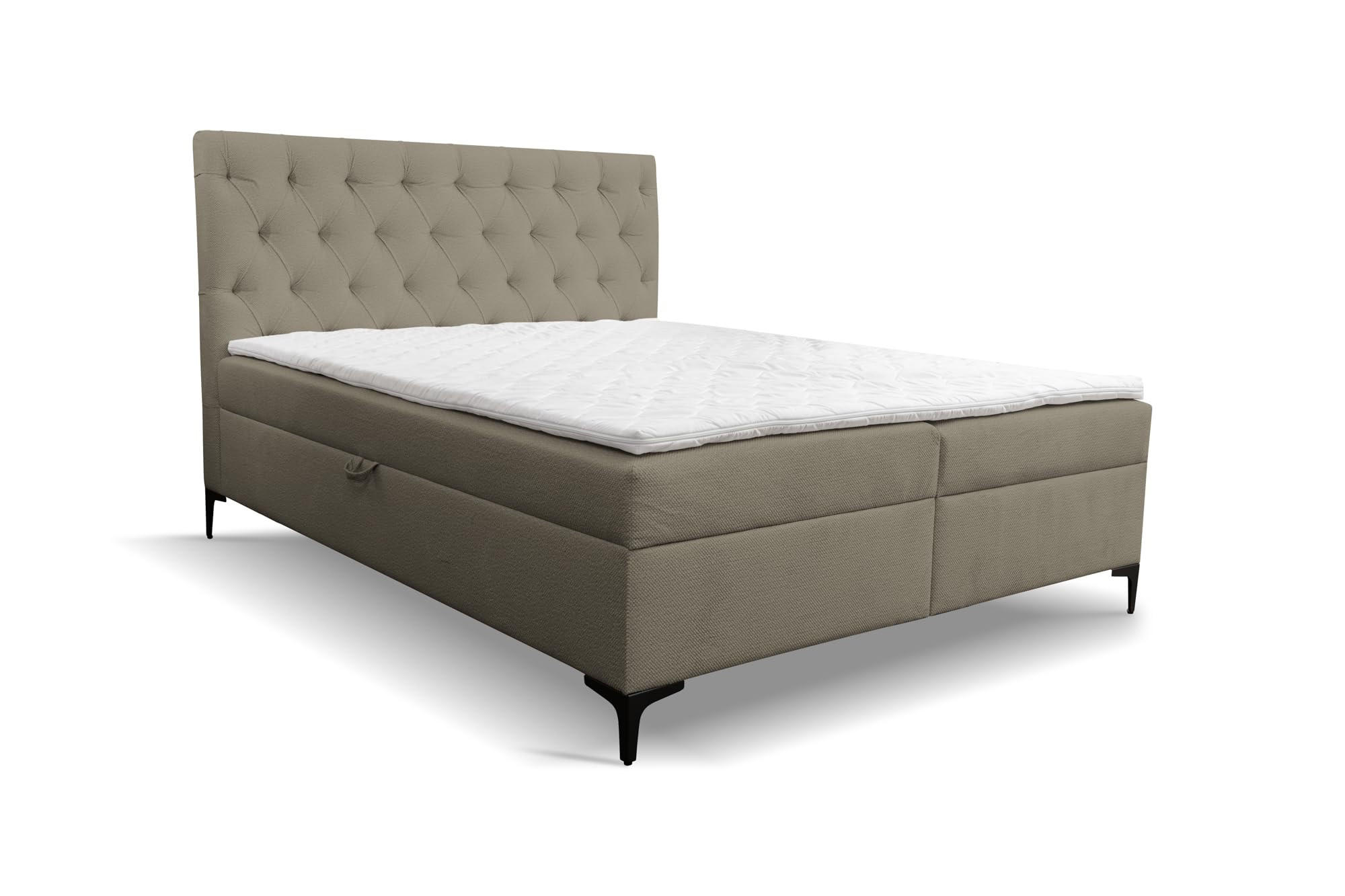 BOXBETT CLIPSO mit zwei Bettkästen H2/H3 Matratze 180 x 200 cm - Braun, Holzwerkstoff (180/200cm) - VENASI MÖBEL