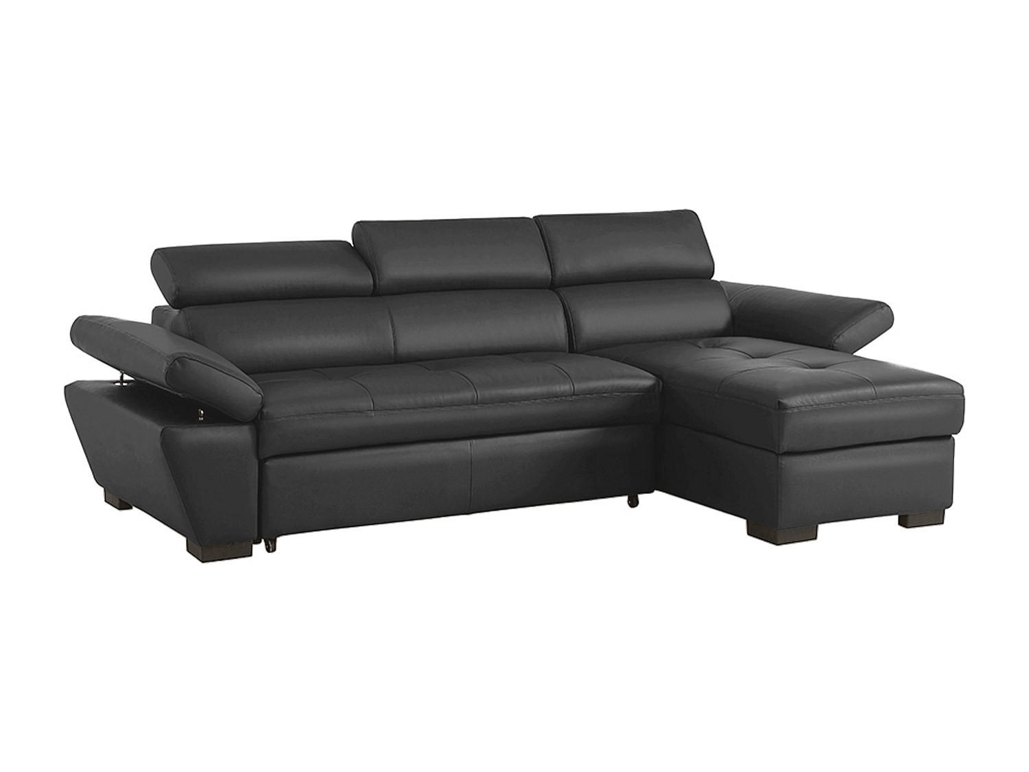 SCHLAFSOFA - -Sitzer - Leder - Anthrazitgrau - - Anthrazit, Leder (256/83/154cm) - Vente-Unique