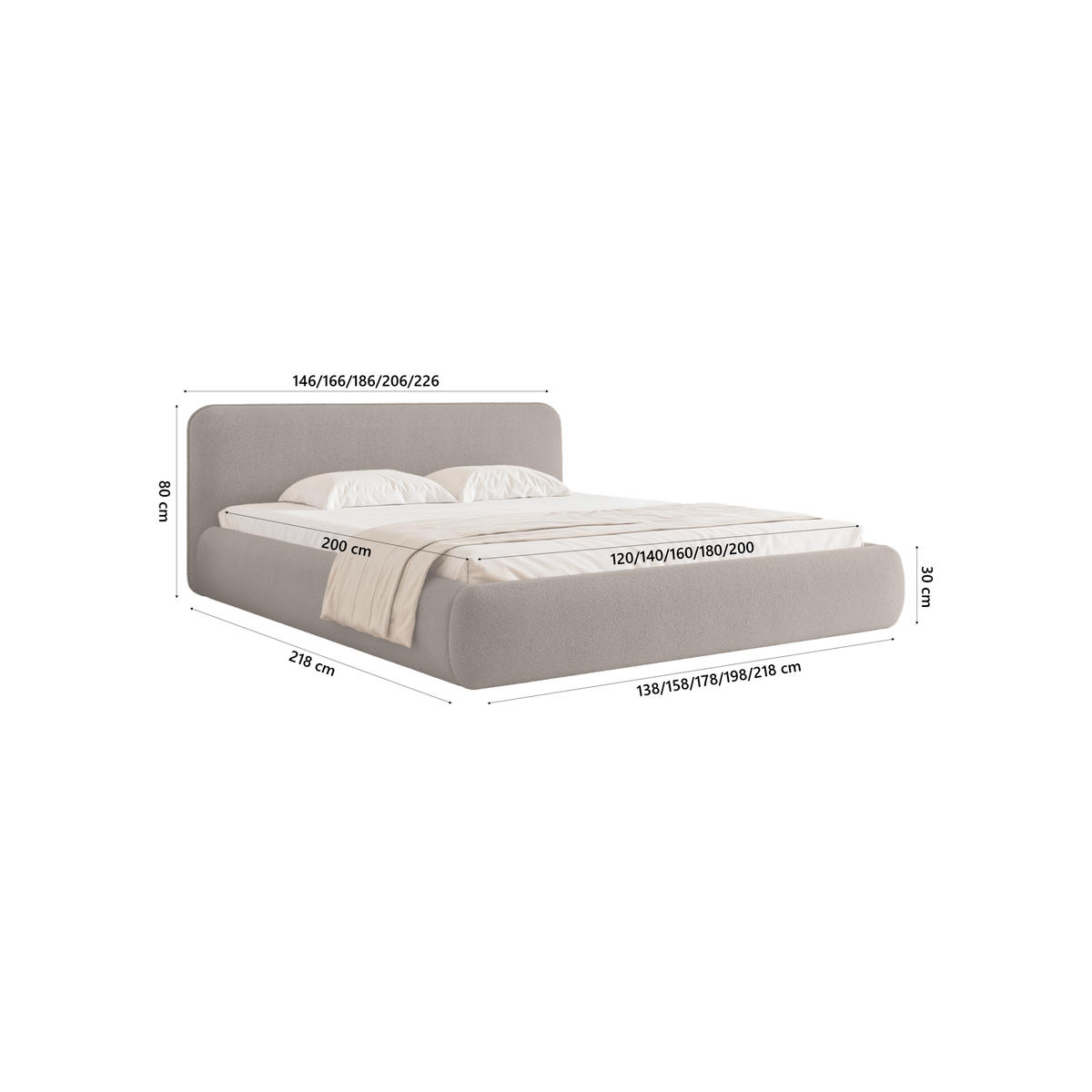 POLSTERBETT Herat 120x200 cm, Braun - Braun, Textil (200/120cm) - Fedve