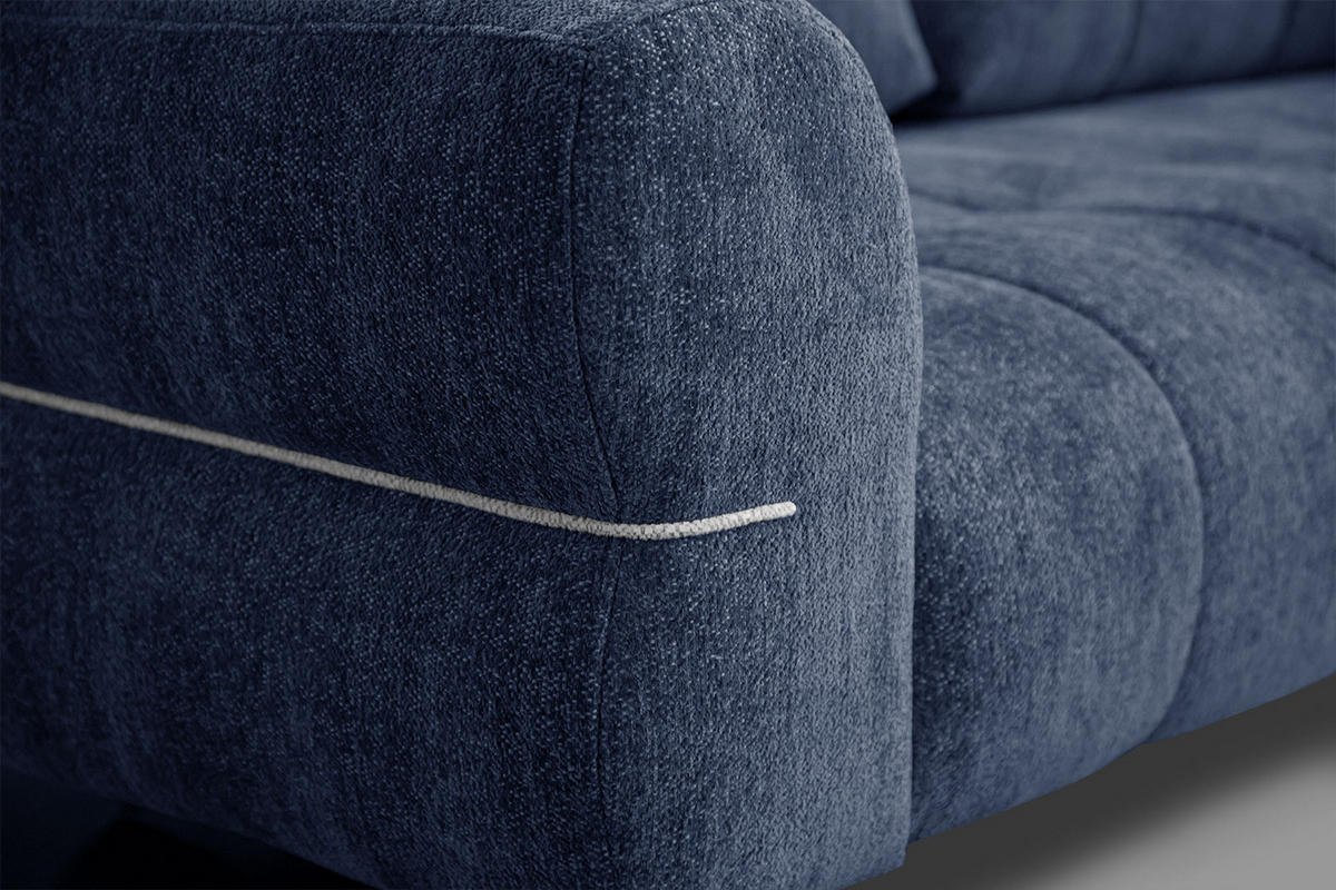 SOFA SALVINI 2,5-Sitzer, dunkelblau - Schwarz/Dunkelblau, Holzwerkstoff/Textil (176/88/99cm) - Courtois Laville
