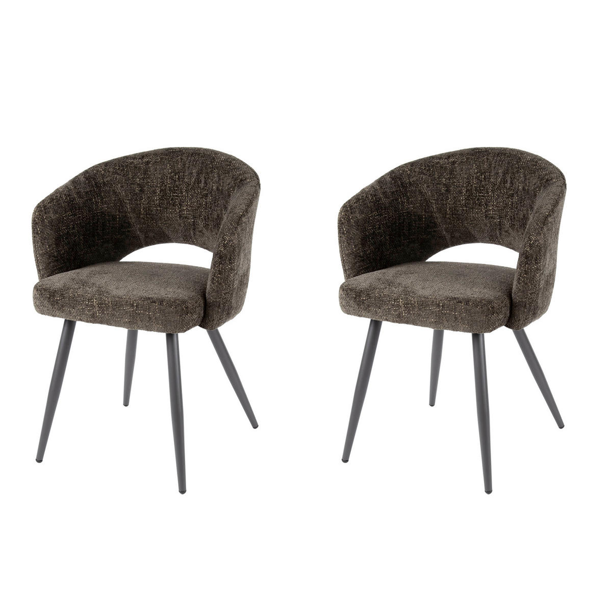 ESSZIMMERSTUHL Salon Braun 56/58/63 cm 2er-Set - Braun, Textil (58/63/56cm) - Hoyz Collection