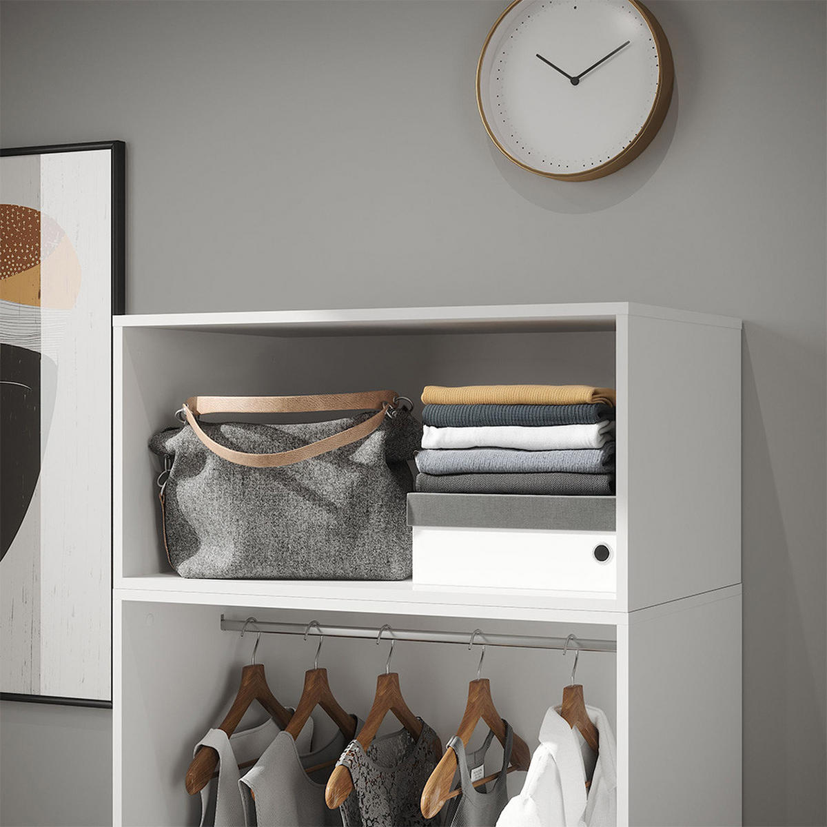 SCHRANKAUFSATZ Elmo Weiß 80 x 40 cm - Weiß, Holzwerkstoff (80/40/50cm) - Vicco
