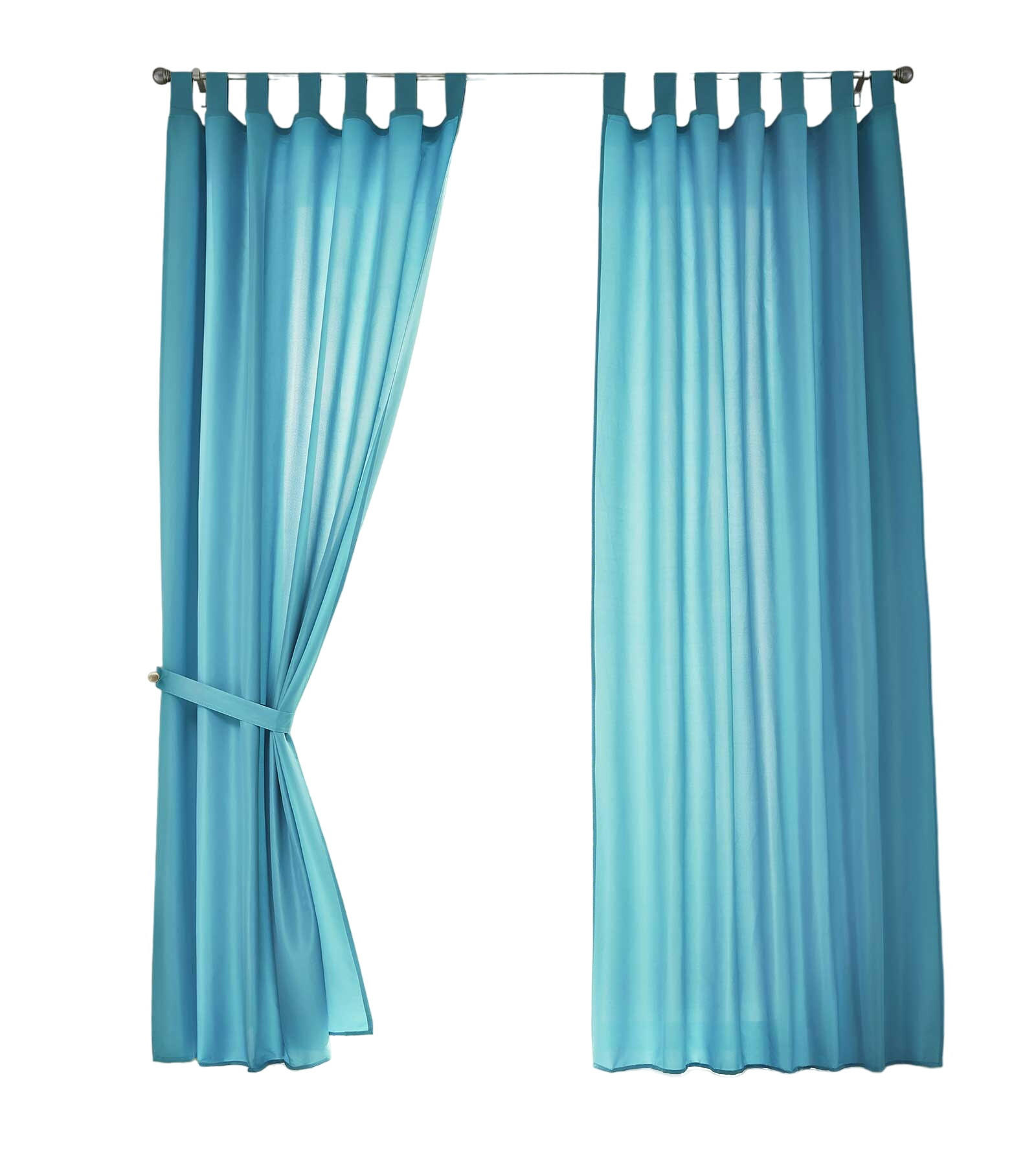 VORHANG 2ER SET POTSDAM HxB 225x140 cm Türkis - Türkis, Textil (140/225cm) - Gardinenbox