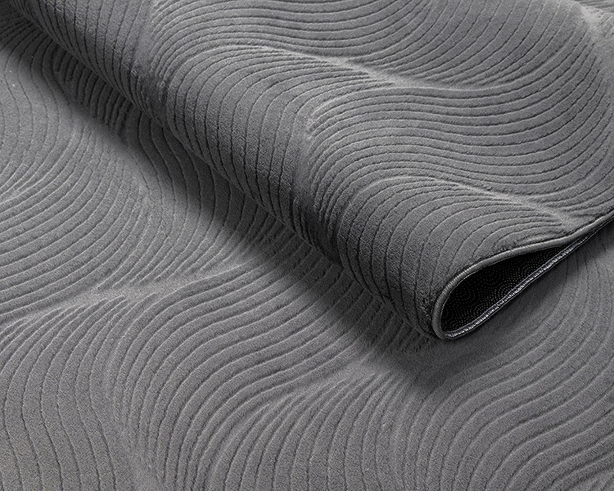 KURZFLORTEPPICH Antirutsch Geometrisch DALAR Polypropylen Anthrazit 200 x 280 cm - Anthrazit, Textil (200/280cm) - KADIMA DESIGN