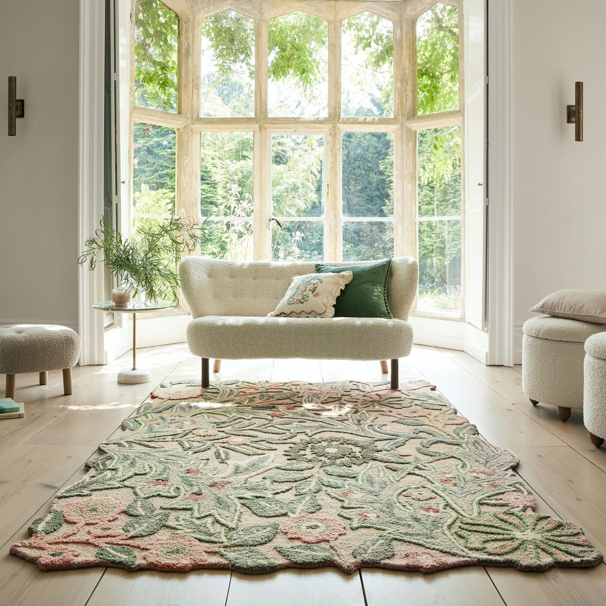 WOLLTEPPICH Shaped Botanisch Floral, Wohnzimmer Grün Rechteckig 200x290 - Grün, Textil (200/290cm) - KADIMA DESIGN