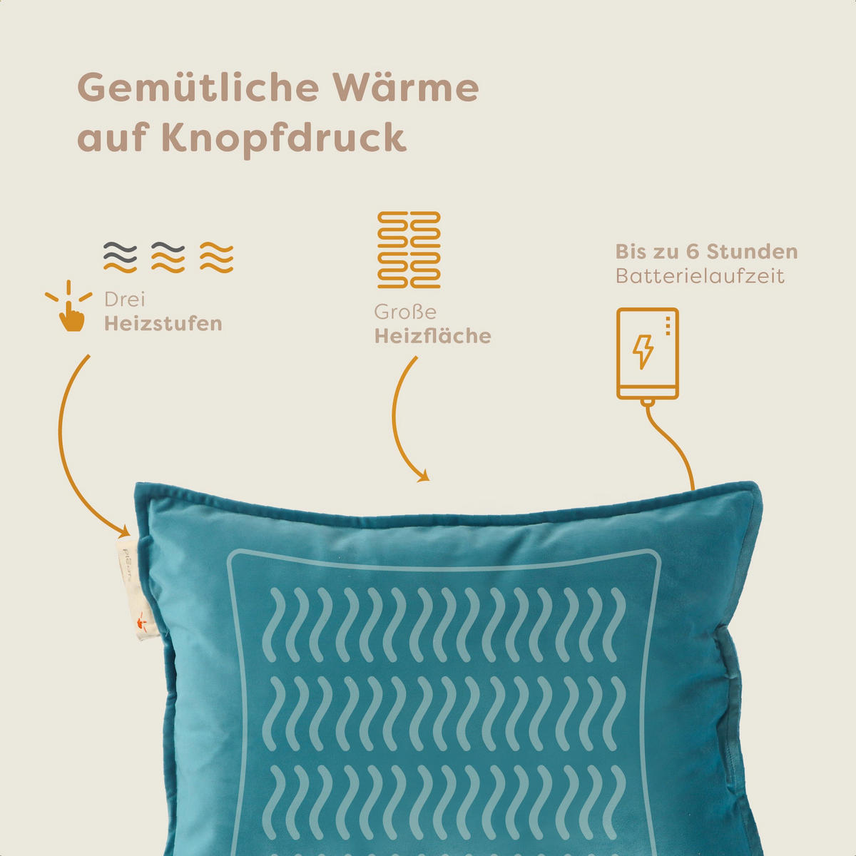 HEIZKISSEN Plush 45x60cm Wedgewood - Hellblau, Textil (45/60cm) - Pleafs