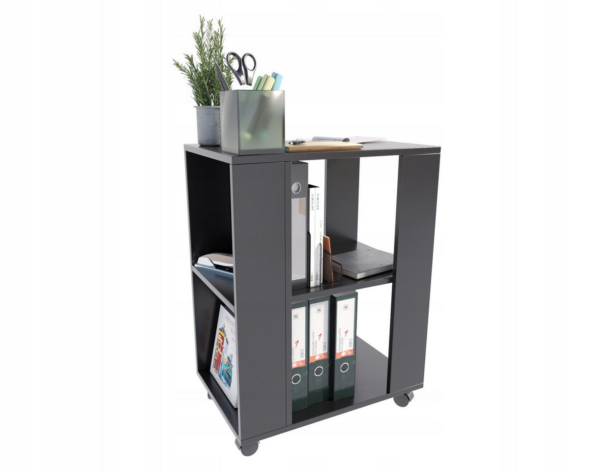 BEISTELLTISCH Schwarz 60/40/78,6 cm mit Rollen - Schwarz, Holzwerkstoff (60/78.6/40cm) - Matkam Möbel