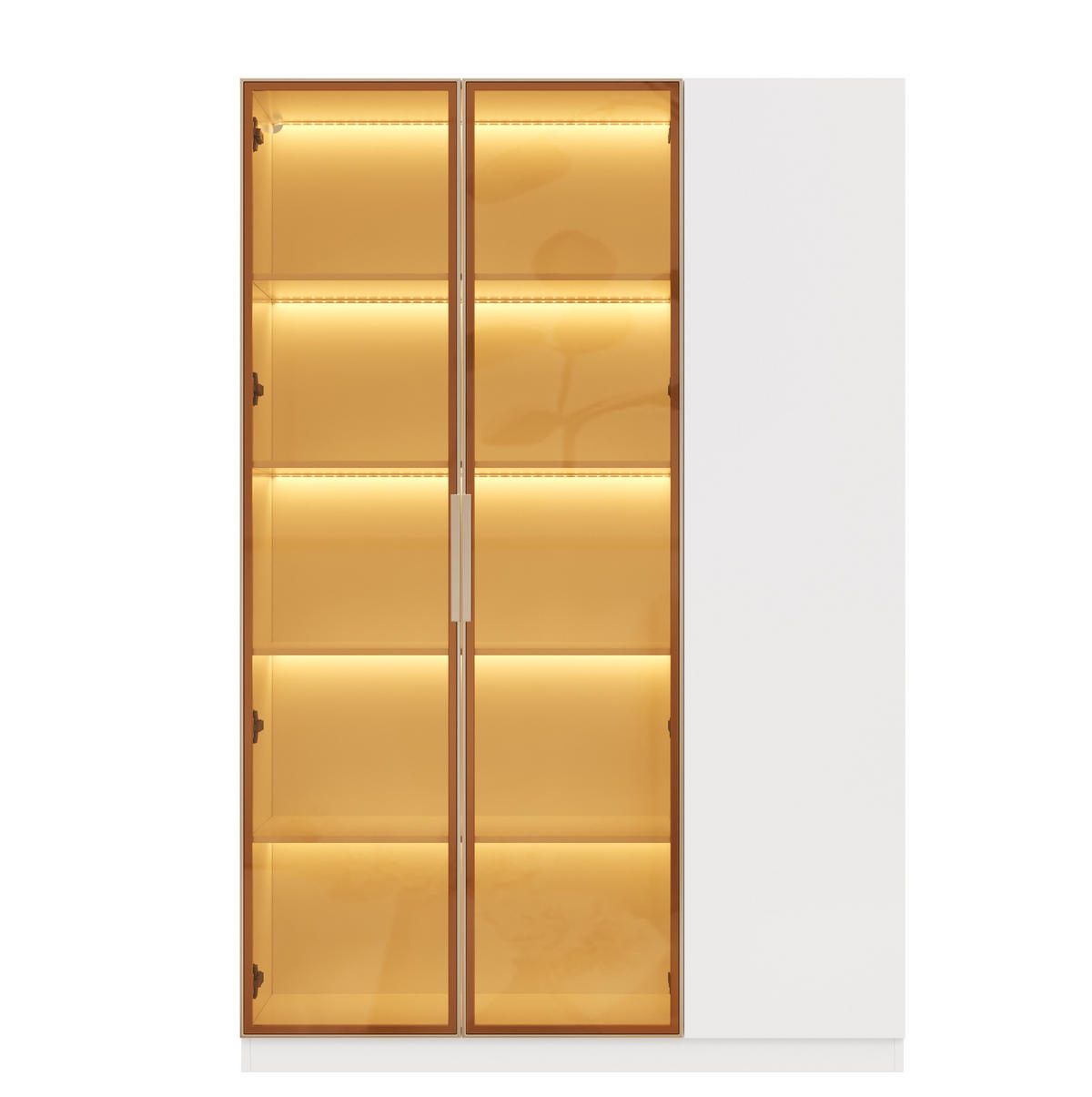 HIGHBOARD 110/165/35 cm Weiß aus MDF mit LED-Beleuchtung - Weiß, Holzwerkstoff (35/165/110cm) - OKMYHOME