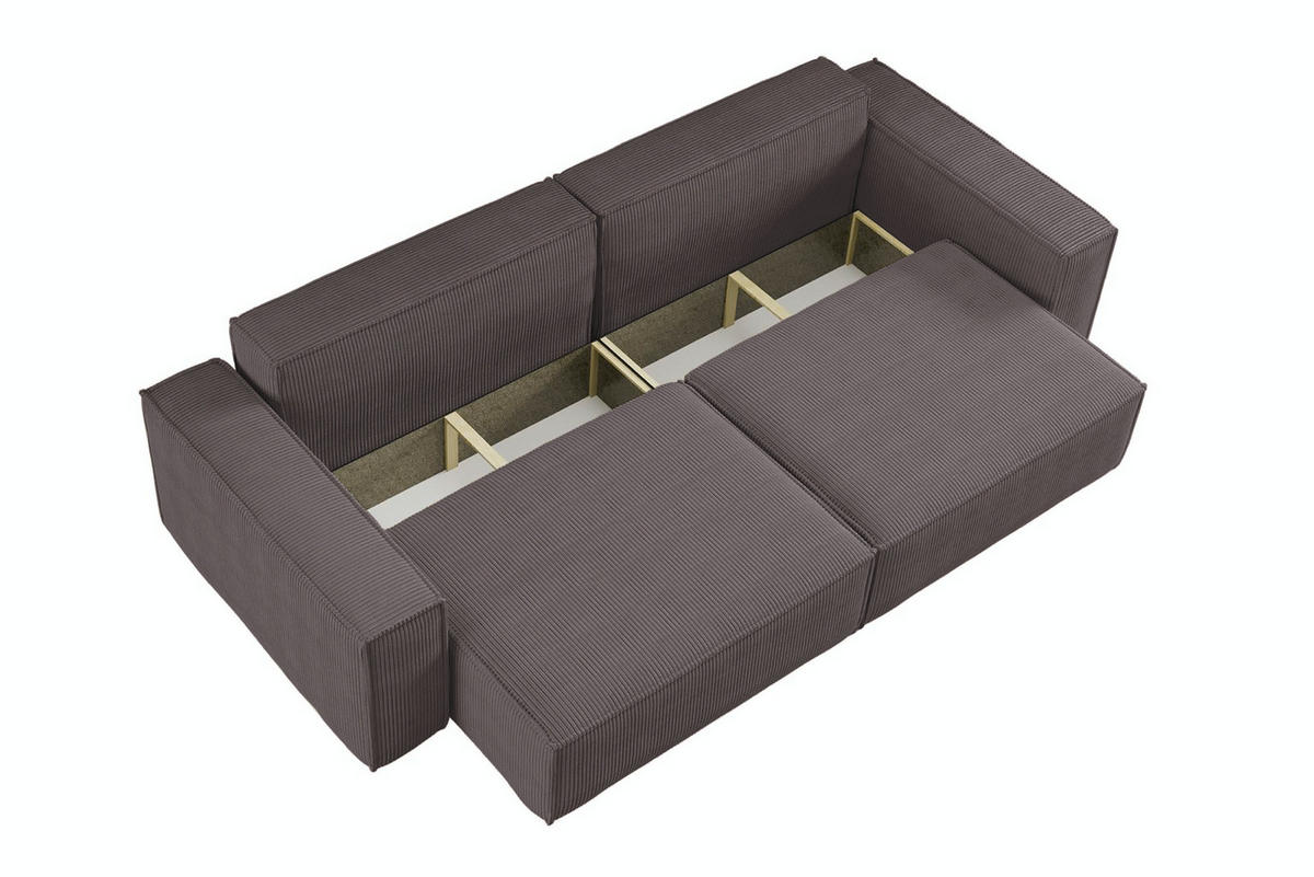 SCHLAFSOFA HUGO, Sofa mit Schlaffunktion und Bettkasten, Farbe: Dunklegrau, Cordstoff - Dunkelgrau, Textil (244/83/98cm) - VENASI MÖBEL