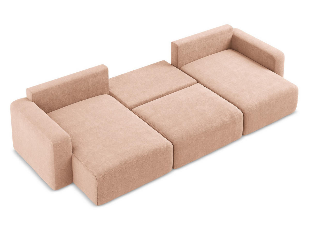 WOHNLANDSCHAFT Chenille Stoff Pink - Pink/Koralle, Kunststoff/Textil (332/79/149cm) - Makamii