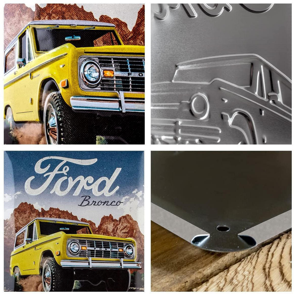 BLECHSCHILD 30/40 cm Ford Bronco Pride of America - Multicolor, Metall (30/40/0.2cm) - Nostalgic-Art