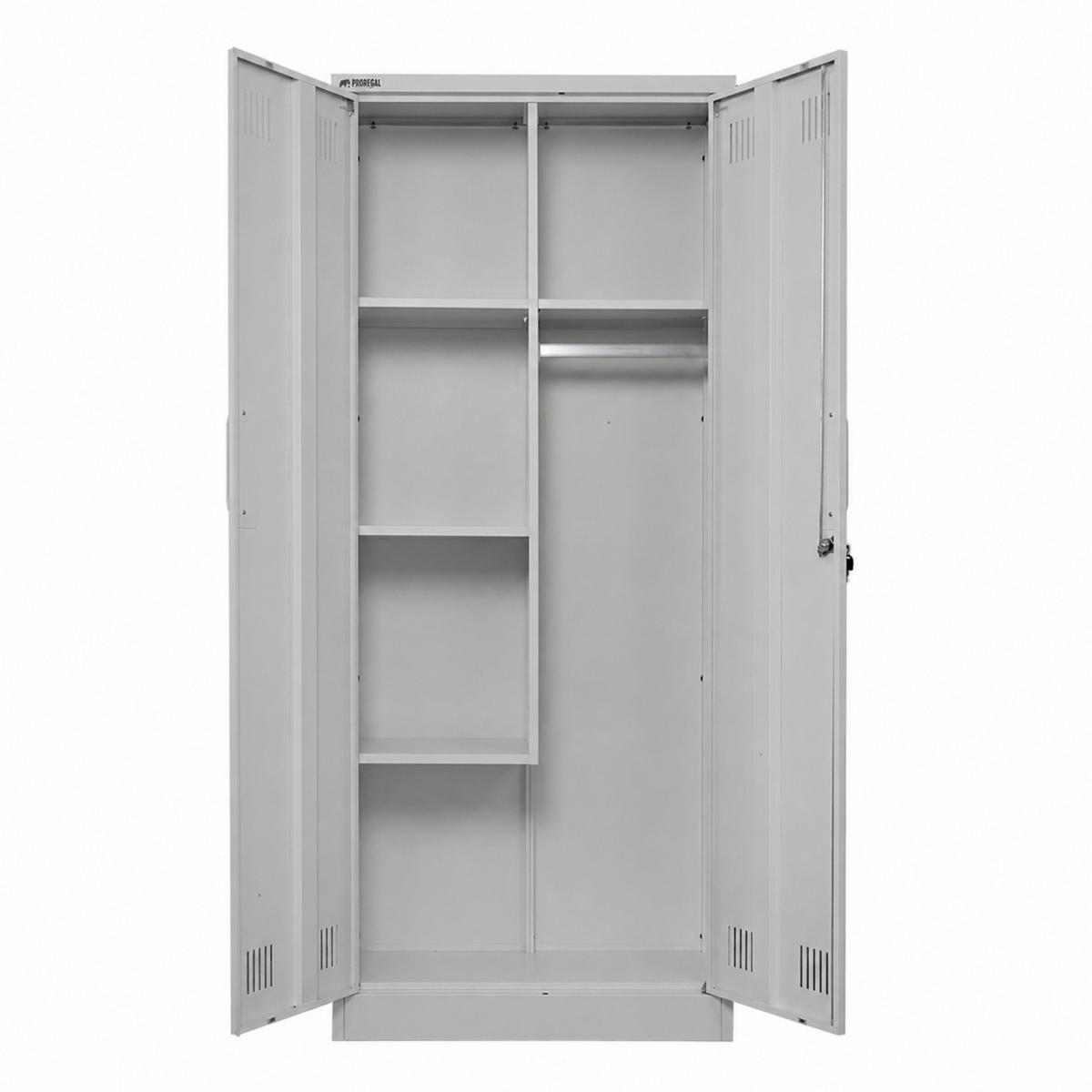 PUTZMITTELSCHRANK Rhino Metall 170x70x30cm Lichtgrau - Grau, Metall (70/170/30cm) - PROREGAL