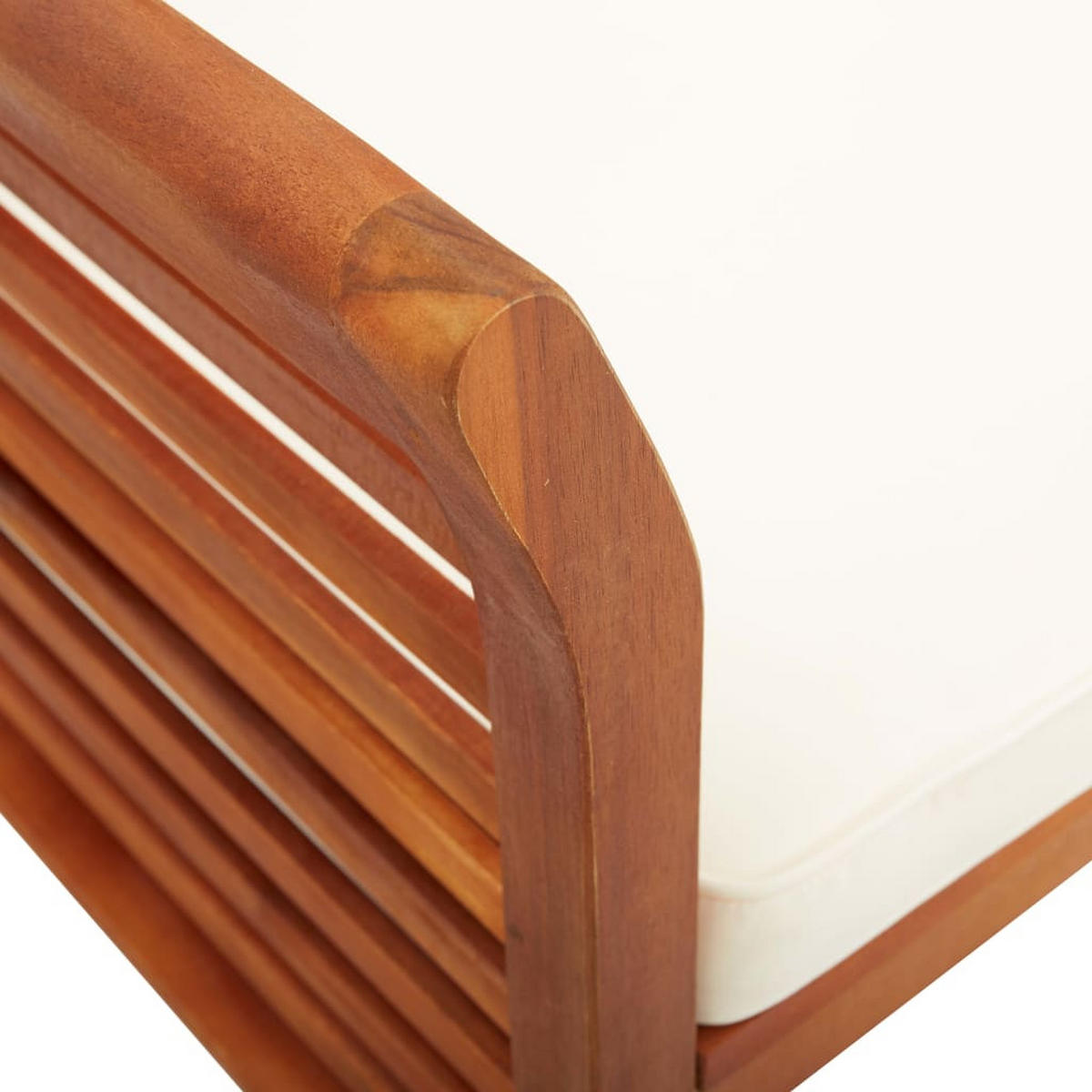 GARTENBANK mit Crème Kissen, 3-Sitzer, 150/60/90 cm, aus Massivholz Akazie, Braun - Creme/Braun, Holz/Textil (150/90/60cm) - vidaXL