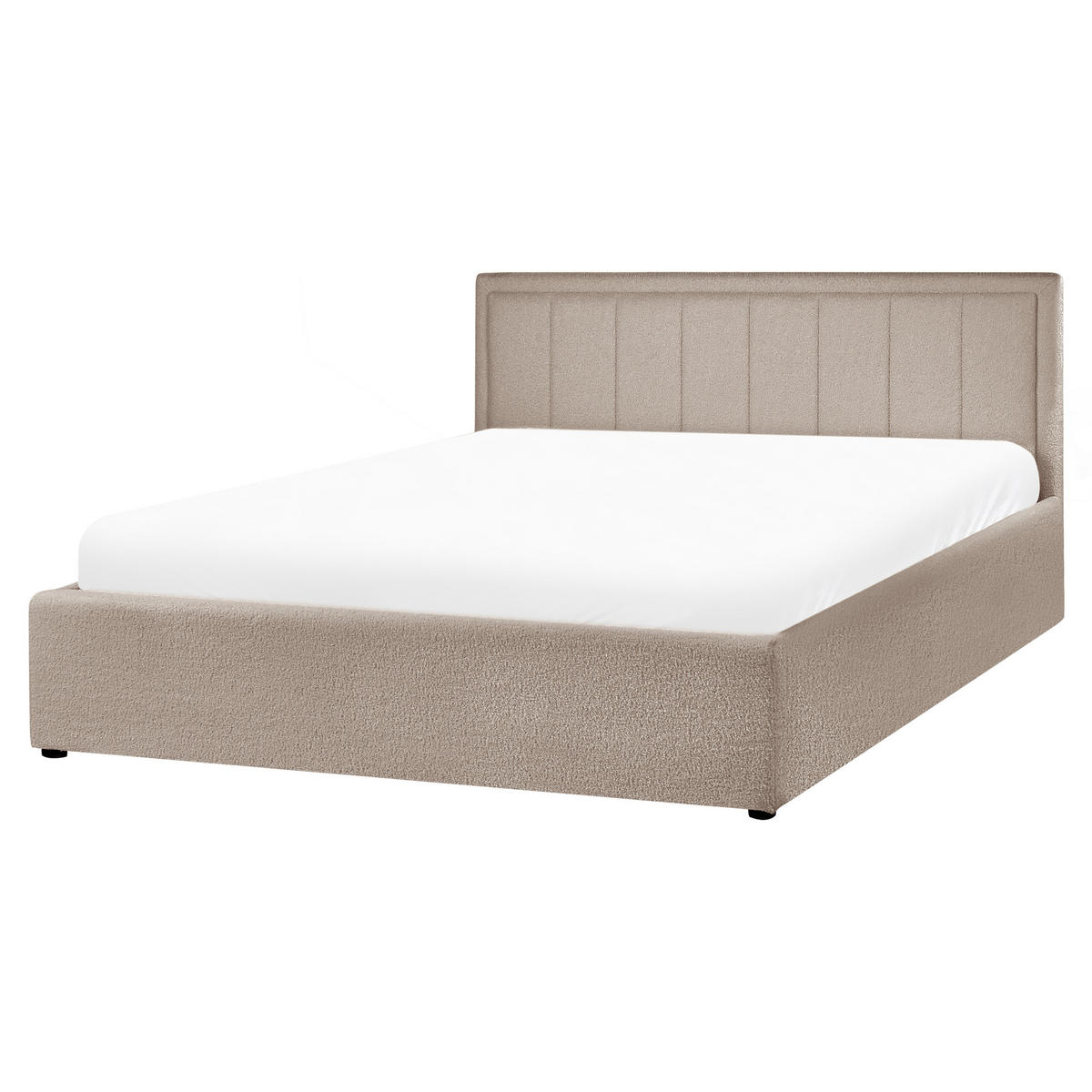 BETT mit Stauraum 160/200 cm Bouclé Taupe Montlaur - Taupe, Textil (160/200cm) - Beliani