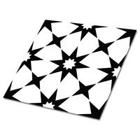 FLIESENAUFKLEBER 9 Stück 30x30 cm selbstklebend Sterne-Geometrie - Schwarz, Textil (30/1.6/30cm) - TULUP
