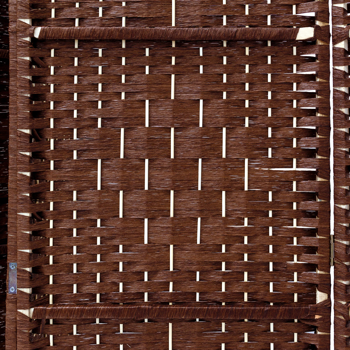 PARAVENT 4teilig - Braun, Holz/Papier (180/179/2cm) - Relaxdays