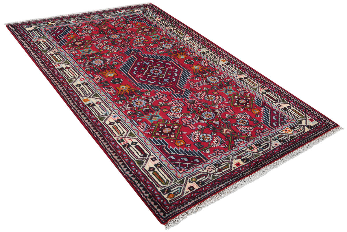 TEPPICH Assadabad Rot 154/102 cm Schurwolle - Rot, Textil (102/154cm) - Looma