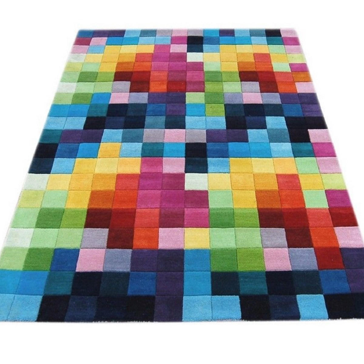 TEPPICH aus reiner Wolle mit bunten Mustern FLASHY BOXES Mehrfarbig 140 x 200 cm - Multicolor, Naturmaterialien (140/200cm) - Novatrend