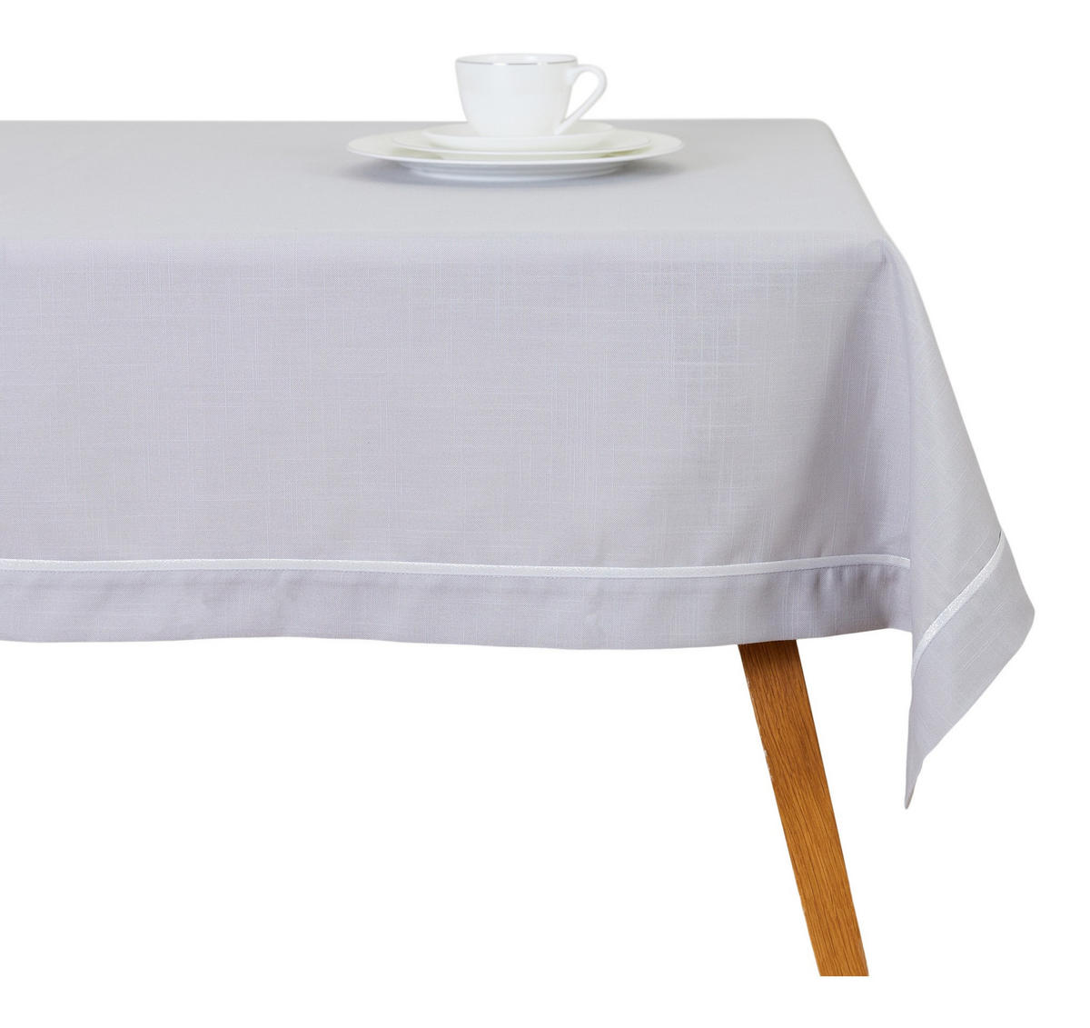 TISCHDECKE Tideno - Grau, Textil (220/150/1cm) - home&you