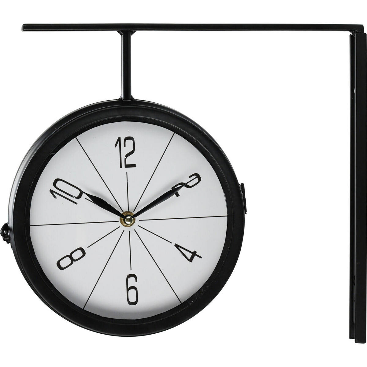 WANDUHR Loft-Stil Ø 20 cm - Schwarz, Metall (20/28/30cm)