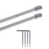 GARDINENSTANGE 2er-Pack Silber Chrom matt 80-120 cm + 4 Schraubhaken - Silberfarben, Metall (1/80cm)