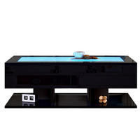 COUCHTISCH aus Spanplatte 100x50x35 cm in Schwarz mit 2 Schubladen & LED - Schwarz, Holzwerkstoff (100/50/35cm) - Modfu
