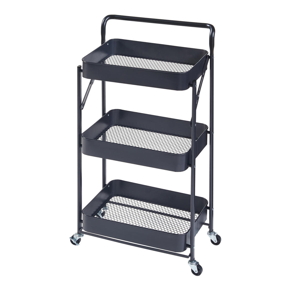 ROLLWAGEN Vörå - Schwarz, Metall (45/88/30cm) - [en.casa]