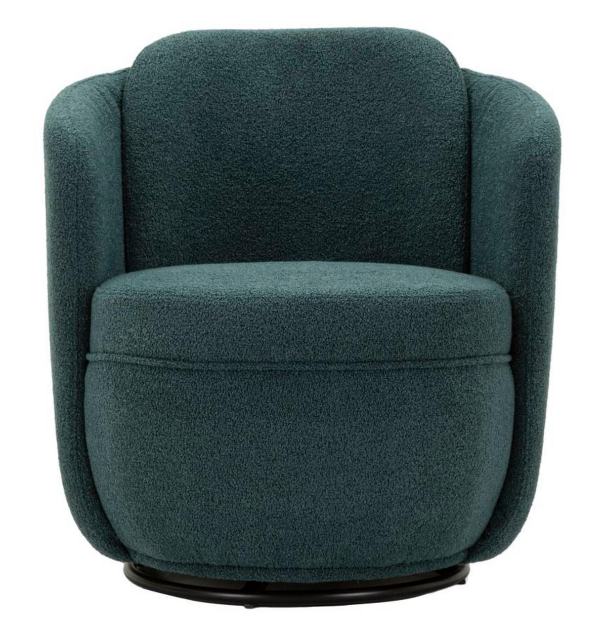 SESSEL Torino Ottanio Swivel, petrolfarben, goldfarben und schwarz, Polyester, Eisen und Sperrholz, 70 x 72 x 75 cm - Goldfarben/Petrol, Holzwerkstoff/Kunststoff (70/75/72cm) - Mauro Ferretti