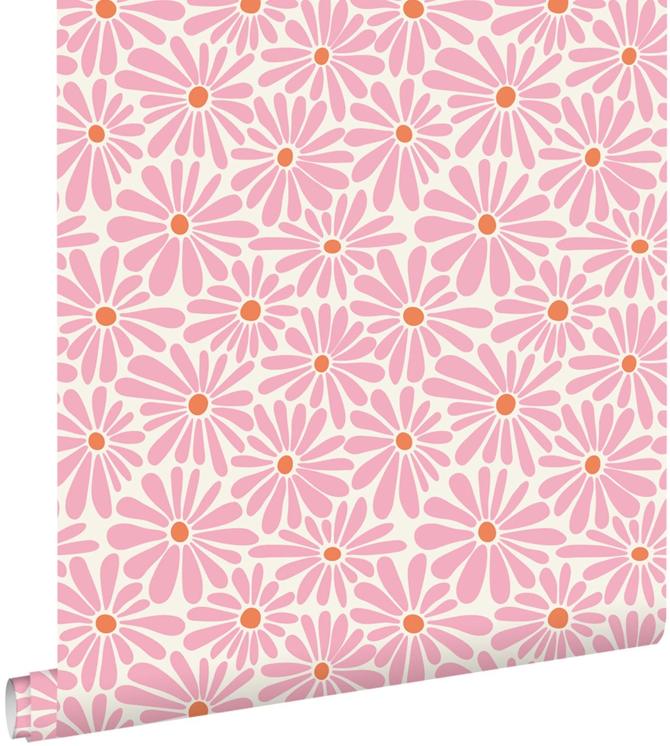 TAPETE Gänseblümchen 53 cm x 10.05 m - Pink, Papier (53/1000cm) - ESTAhome