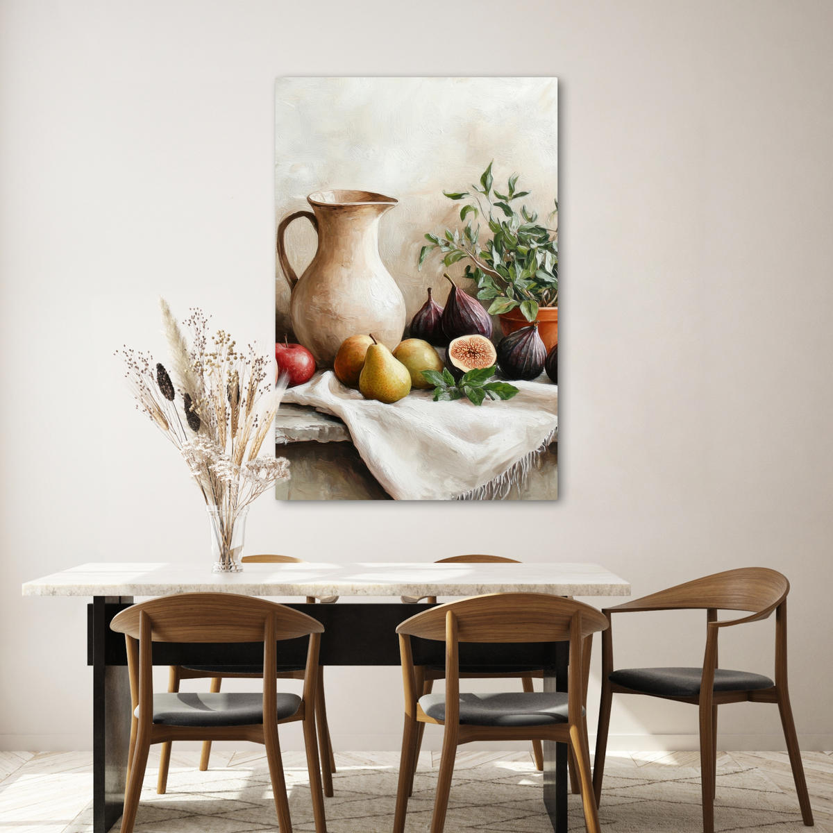 LEINWANDBILD Obst - Kräuter - Ländlich 80x120 cm - Naturfarben, Textil (80/120cm) - MuchoWow