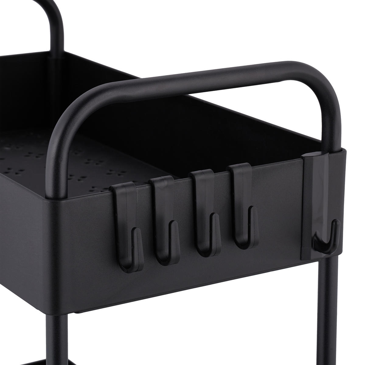 POLIČKA pod drezom - čierna, kov/plast (22/42.5/40cm) - Relaxdays