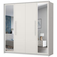 DREHTÜRENSCHRANK - Kaira Weiß + Silk - Weiß, Holzwerkstoff/Metall (206/215/64cm) - Möblo