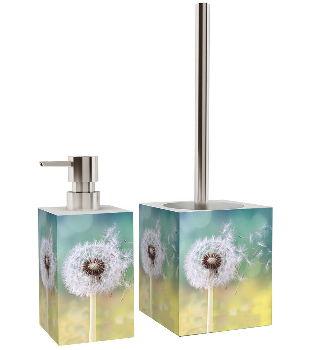 BADEZIMMER Set Pusteblume - Türkis, Kunststoff (7/17/7cm) - Sanilo