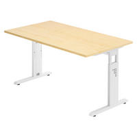SCHREIBTISCH Serie-O 80/140/74 cm in Ahornfarben/Weiß - Ahornfarben/Weiß, Holzwerkstoff (80/140/74cm) - bümö